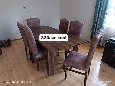 Masa və oturacaq dəstləri: Masa və 6 stul dəsti - Komplekt: 1 yemək masası + 6 ədəd stul - — 17
