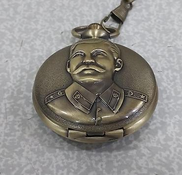 rusiyada saat necedi: Stalin cib saatı kisə saatı relyef portretli, qapaqlı model — 2