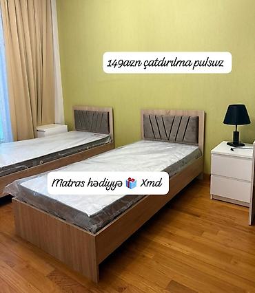 agac: Tək nəfərlik taxta çarpayı dəsti - Minimalist və müasir dizayn: açıq — 1