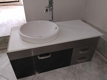 hamam kranti: Vanna otağı üçün lavabo dəsti - Üstdan qoyulan dairəvi keramika — 3