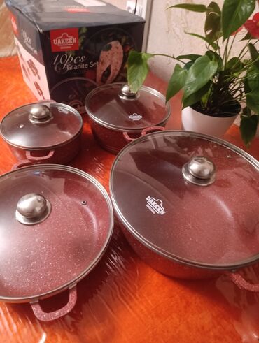 дрова фруктовые: Набор посуды UAKEEN Original 10pcs Granite Set - Материал: литой