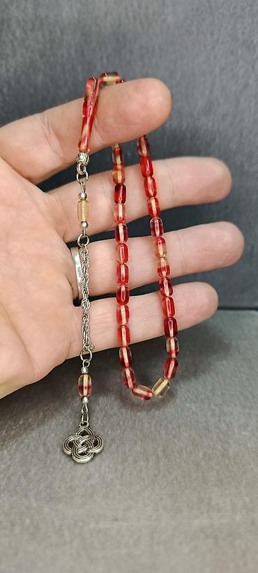 Təsbehlər: Məhsul: Təsbeh dəsti - Naxışlı metal imaməli və zəncirli təsbeh - — 3