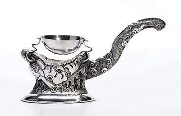 дракон: Серебро 900 проба "ДРАКОН"-ситечко для чая (1950 г.) 900 проба, на — 6