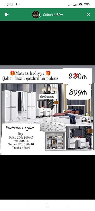 Yataq otağı dəstləri: Yataq dəsti yataq otağınız üçün zərif və funksional həll təklif edir — 8