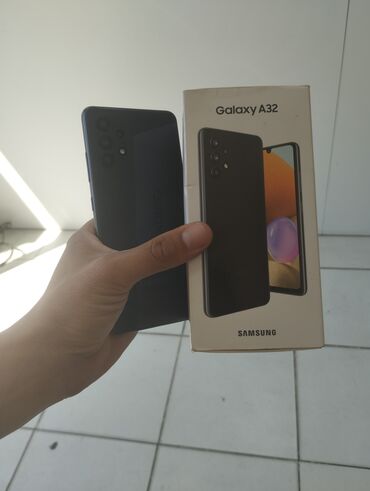 samsung galaxy tab3: Samsung Galaxy A32, 64 GB, rəng - Qara, Barmaq izi, İki sim kartlı, Face ID
