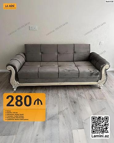 Kod: 6130 Divan - Ölçülər: 210 sm - Mexanizm: açılan, bazalı - lalafo.az -da Kod: 6130 Divan - Ölçülər: 210 sm - Mexanizm: açılan, bazalı -