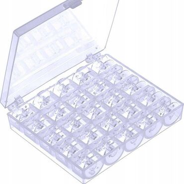 декор пласт: Шпульки (набор) для швейной машинки - 25 шт прозрачные пластиковые