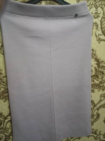 Юбки: Юбка, Модель юбки: Прямая, Миди, Трикотаж, Высокая талия — 1