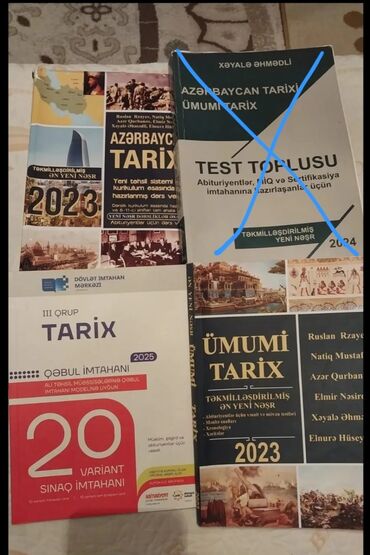 çoxluqlar test: Tarix dərsliklə hər biri 7.50,digər kitab 4
