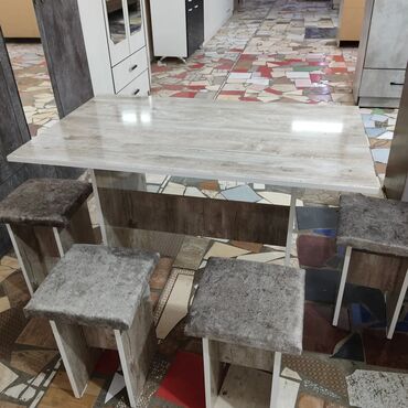 Кухонные столы и стулья: Кухонный стол и стул, Новый, Бесплатная доставка, цвет - Бежевый — 5