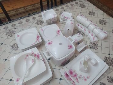 Çay dəstləri və servizlər: Çay dəsti, rəng - Ağ, Farfor, Türkiyə