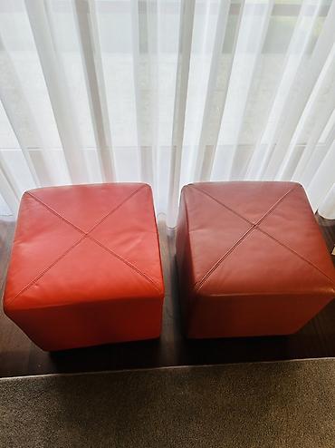 Пуфики: Kvadrat puf/oturacaq dəsti - Rənglər: narıncı parça puf (1 ədəd) — 3