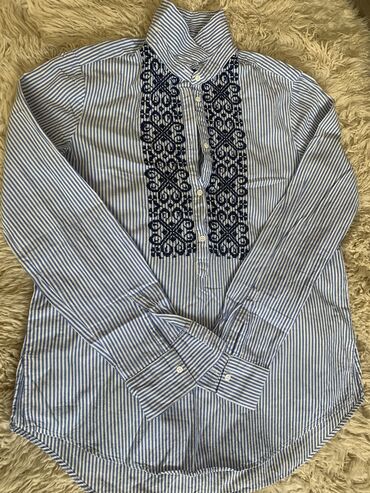 женская рубашка размер м: Блузка, Бохо, В полоску