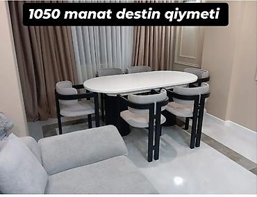 l masalar: Qonaq otağı üçün, Yeni, Açılmayan, Oval masa, 6 stul — 1