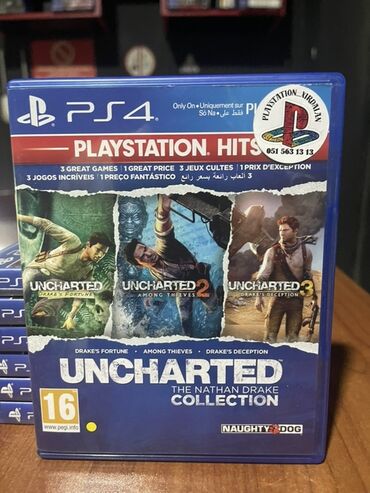 Oyun diskləri və kartricləri: PS4 üçün Uncharted: The Nathan Drake Collection oyunu. Bu kolleksiyaya