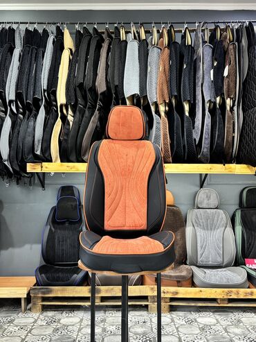 сиденье 2107: Чехлы Алькантара, С подушкой, цвет - Оранжевый, Универсальный, Новый, Самовывоз, Платная доставка