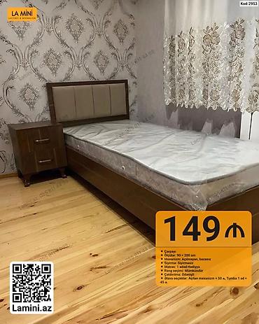 Ev və bağ: Məhsul: Tək nəfərlik çarpayı + tumbalı dəst (Kod: 2953) - Ölçü: 90 × — 1