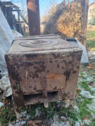 кухонный шкаф новый: Печь-буржуйка дровяная с варочной поверхностью - Материал: сталь