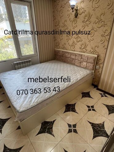 Кровати: Новый, Двуспальная кровать, С матрасом, Азербайджан