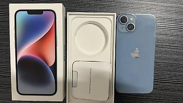 монитор 40: IPhone 14, Б/у, 256 ГБ, Голубой, Коробка, 77 % — 9