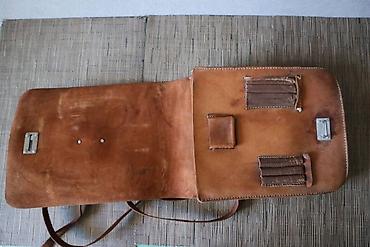 Антиквариат: Офицерский/полевой кожаный планшет 1940х гг. Состояние на фото, следы — 9