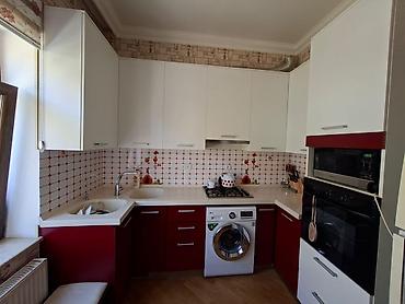 Mətbəx mebeli dəsti – yığma künc model - Rəng: ağ üst dolablar + lalafo.az -da Mətbəx mebeli dəsti – yığma künc model - Rəng: ağ üst dolablar +