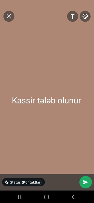 Marketinq, Reklam və PR: Kassir tələb olunur, Yalnız qadınlar üçün, İstənilən yaş, Təcrübəsiz, Aylıq ödəniş