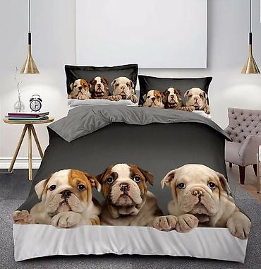 Posteljina: Posteljina sa 3D motivima kućnih ljubimaca - Set posteljine sa — 4