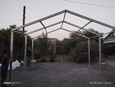 demir qapi bezekleri: Metal karkaslı tent/çadır konstruksiyası - Tətbiq: həyət, tədbir — 3