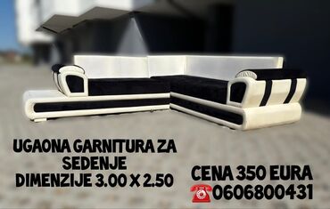 Ugaone garniture: Ugaona garnitura za sedenje Ugaona je od eko koze kombinacijom — 7
