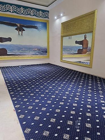 коври: Жайнамаз, Новый, Ковролин для мечети, цвет - Белый, Желтый, Оранжевый — 5
