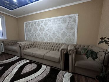 каракол бу диван: Модульный диван, цвет - Бежевый, Б/у