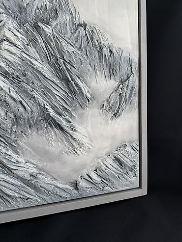 стерео картина: Объёмная настенная картина «Горный пик» 60x40см - Сюжет: монохромный — 4