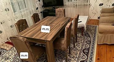 tek masa: Qonaq otağı üçün, Yeni, Açılmayan, Dördbucaq masa, 6 stul — 4