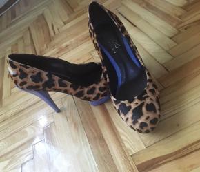 plava haljina i cipele: André cipele 
leopard print/kraljevski plava (38)