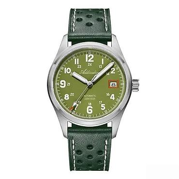 Ručni satovi: ADDIESDIVE AD2070 - 39mm - Zelena / Koža - Seiko Automatik ADDIESDIVE — 4