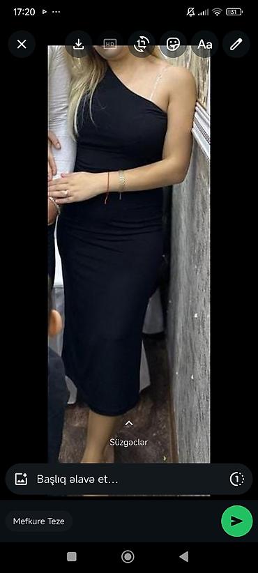 vecerni donlar: Qadın geyimi – tək çiyinli qara don - Rəng: qara - Model: asimmetrik — 1