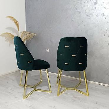 Stolice: Barske/dining stolice sa zlatnim metalnim nogama i mekanim — 2