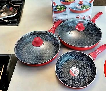 ikea pekač: Set tiganja sa nelepljivim premazom – crvena kolekcija - Komplet — 1