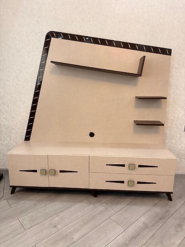 embawood mebel: Mebel dəsti Embawood – TV stend və divar paneli - Dizayn: Bej rəngli — 1