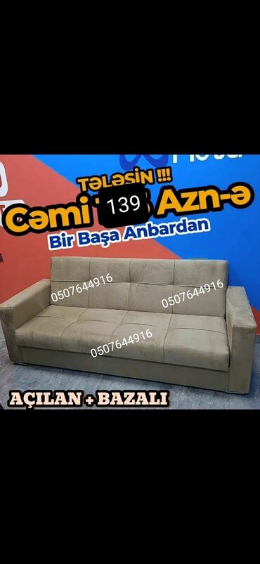 Sifarişlə oturacaqlar: Di̇van-kravat, Qonaq otağı üçün, Vеlur parça, Bazalı, Açılan, Kitab