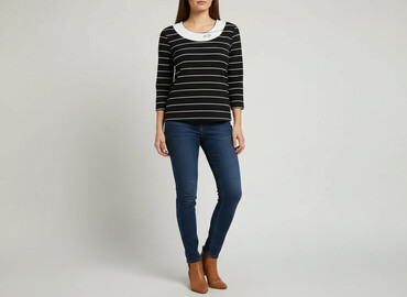 bluzki w paski długi rękaw: Women's blouse, size S