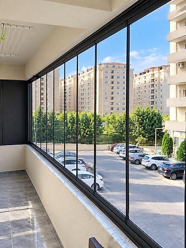 Çərçivəsiz sürgülü-bükülü şüşələndirmə sistemi - Balkon, teras