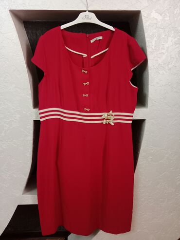 qirmizi paltar: Коктейльное платье, Миди, 5XL (EU 50)