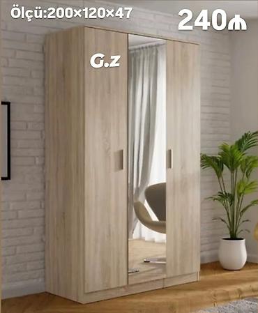 sabalid agaci: Üçqapılı paltar dolabı - Ölçü: 200 × 120 × 47 sm (şəkildə göstərilib) — 1
