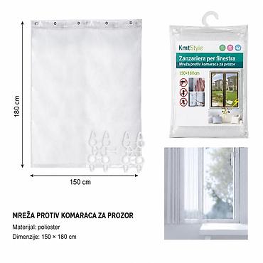 KMT Prozor zavesa od poliestera protiv komaraca – bela - Funkcionalna