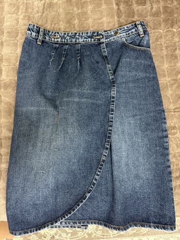 юбки с драпировкой: Юбка миди Vicolo Denim Couture синего цвета. Модель выполнена из