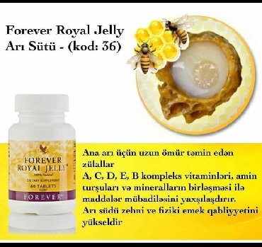 ari sudunun qiymeti: Forever ari sudu / royal jelley mehsulun adi: forever royal jelly