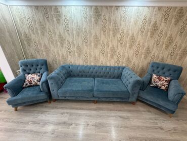 Sifarişlə çarpayılar: İşlənmiş, Divan, 2 kreslo, Bazalı