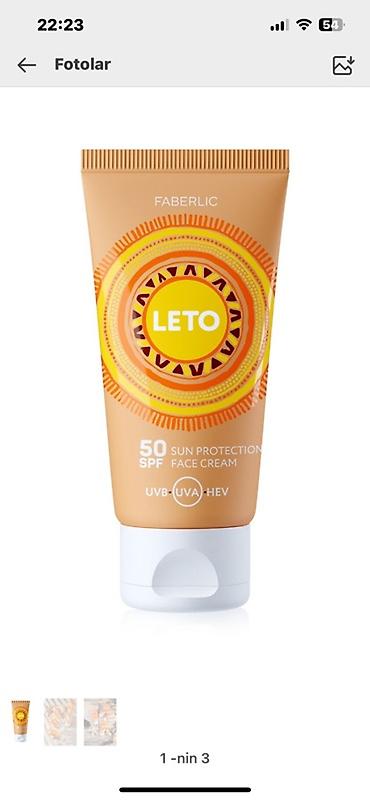 ləkə kremi aptek: Faberlic LETO günəşdən qoruyucu üz kremi – SPF 50 - Yüksək səviyyəli — 1